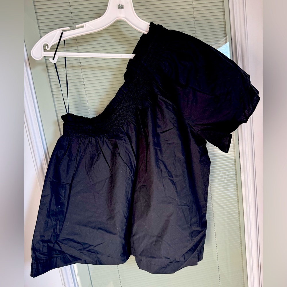 JCrew Black Women's One Shoulder Blouse